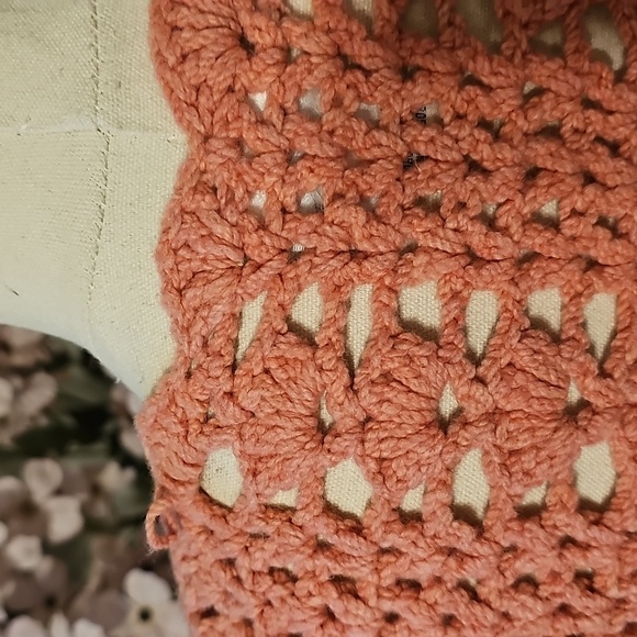 Anthropologie Pink Crochet Cardigan Sweater - Picture 9 of 12